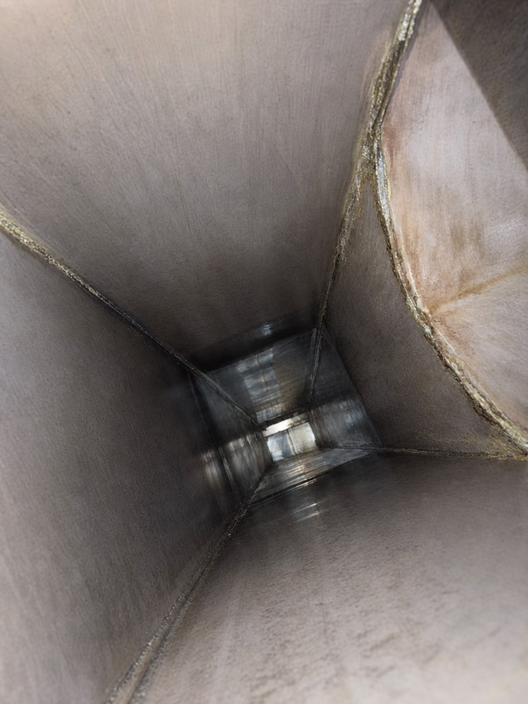 Kitchen exhaust duct and riser section degreased and cleaned after AFS service